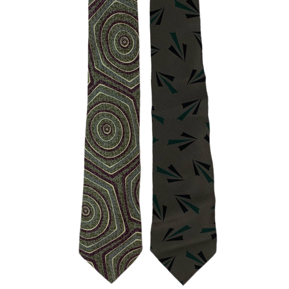 Vintage Giorgio Armani Silk Abstract Patterned Men's Ties